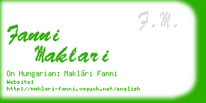 fanni maklari business card